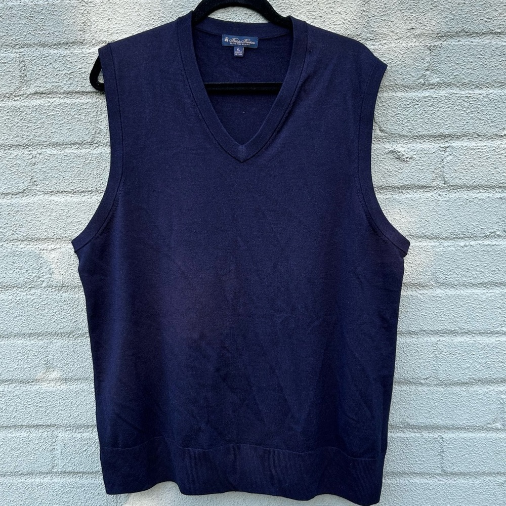 BROOKS BROTHERS 100% Extra Fine Merino Wool Pullover Sweater Vest | Size XL